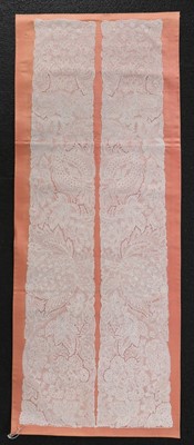 Lot 491 - A fine pair of Brussels bobbin lace lappets,...