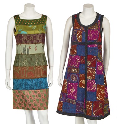 Lot 283 - Two Jean Paul Gaultier patchwork dresses, 1990s-2000s