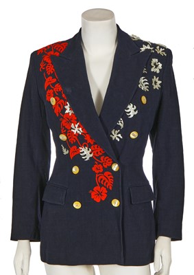 Lot 280 - A Jean Paul Gaultier navy wool-blend jacket, 'Elegance Contest' collection, Spring-Summer 1992