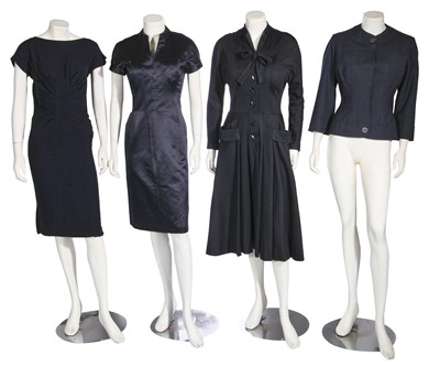 Lot 457 - A group of black haute couture dresses, 1950s-1960s