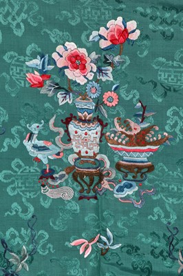 Lot 545 - A Chinese embroidered brocade women's informal coat, Waitao, late 19th-century