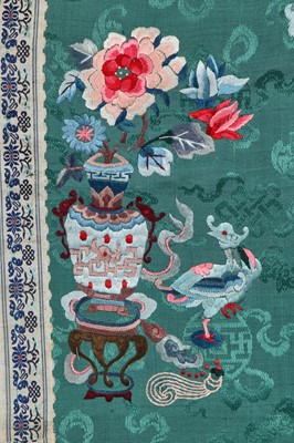 Lot 545 - A Chinese embroidered brocade women's informal coat, Waitao, late 19th-century