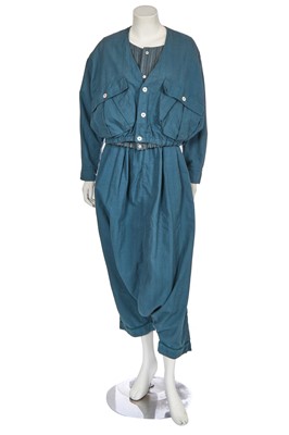 Lot 238 - A Marithé François Girbaud teal cotton ensemble, 1985