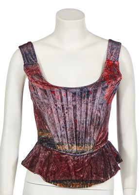 Lot 95 - A Vivienne Westwood printed velvet corset, commercial collection, Autumn-Winter 2015-16