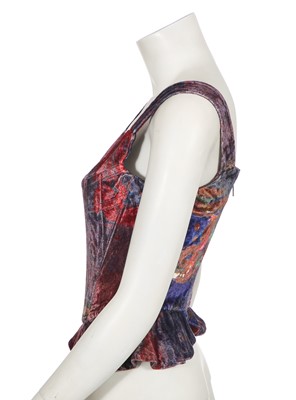 Lot 95 - A Vivienne Westwood printed velvet corset, commercial collection, Autumn-Winter 2015-16