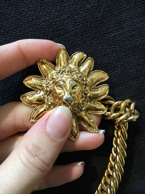 Lot 2 - A Chanel lion's head chain belt, 1990s