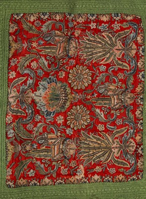 Lot 514 - An Ottoman Turkish embroidered quilted panel, early 19th century