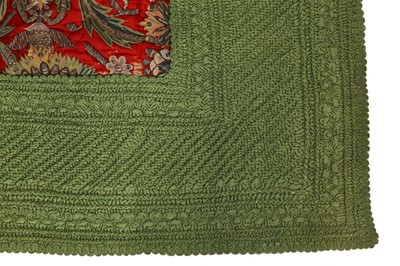 Lot 514 - An Ottoman Turkish embroidered quilted panel, early 19th century