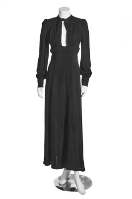 Lot 405 - An Ossie Clark for Radley black moss crêpe dress, circa 1972