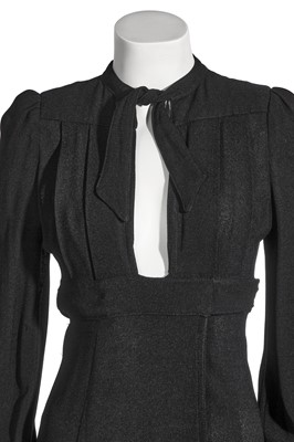 Lot 405 - An Ossie Clark for Radley black moss crêpe dress, circa 1972
