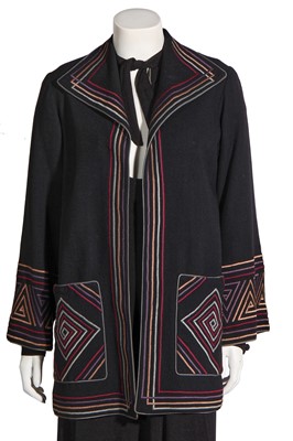 Lot 405 - An Ossie Clark for Radley black moss crêpe dress, circa 1972