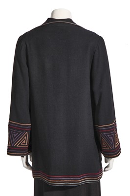 Lot 405 - An Ossie Clark for Radley black moss crêpe dress, circa 1972