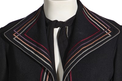 Lot 405 - An Ossie Clark for Radley black moss crêpe dress, circa 1972