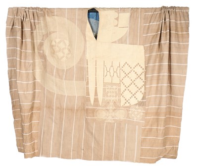 Lot 456 - An embroidered striped tan cotton man's robe,...