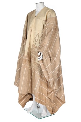 Lot 456 - An embroidered striped tan cotton man's robe,...