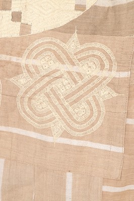 Lot 456 - An embroidered striped tan cotton man's robe,...