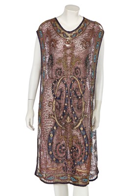 Lot 481 - A beaded and embroidered tulle tabard, early 1920s