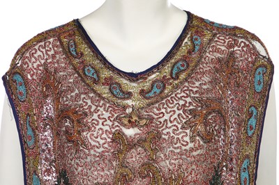 Lot 481 - A beaded and embroidered tulle tabard, early 1920s