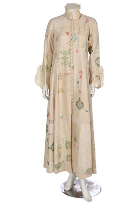 Lot 417 - A Catherine Buckley jacquard lace coat/dress, circa 1970