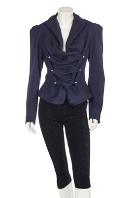 Lot 204 - A Vivienne Westwood navy blue wool jacket, 'Showroom' collection, Autumn-Winter 1999-2000