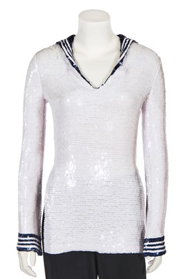 Lot 297 - A Jean Paul Gaultier sequined muslin sailor top, 1990s