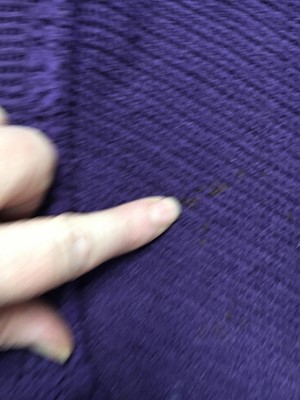 Lot 300 - A rare Westwood/McLaren knitted purple cotton 'Kitchen sink cardigan', 'Punkature' collection, Spring-Summer 1983