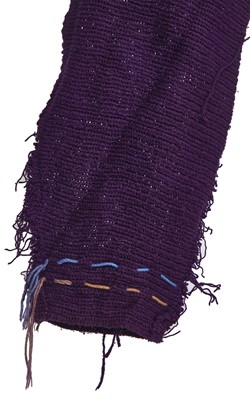 Lot 300 - A rare Westwood/McLaren knitted purple cotton 'Kitchen sink cardigan', 'Punkature' collection, Spring-Summer 1983