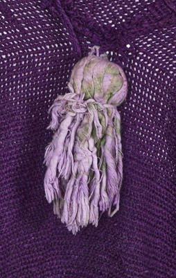Lot 300 - A rare Westwood/McLaren knitted purple cotton 'Kitchen sink cardigan', 'Punkature' collection, Spring-Summer 1983