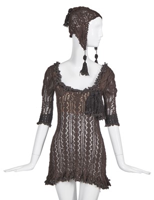 Lot 103 - A Vivienne Westwood brown knitted ensemble, 'Cafe Society' collection, Spring-Summer 1994