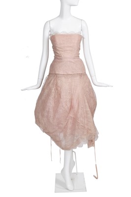 Lot 99 - A Vivienne Westwood pink lace corset and skirt ensemble, 2000s