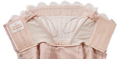 Lot 99 - A Vivienne Westwood pink lace corset and skirt ensemble, 2000s