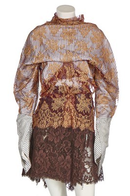 Lot 113 - A Vivienne Westwood striped 'lining' and lace ensemble, 'Exhibition' collection, Autumn-Winter 2004-05