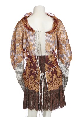 Lot 113 - A Vivienne Westwood striped 'lining' and lace ensemble, 'Exhibition' collection, Autumn-Winter 2004-05