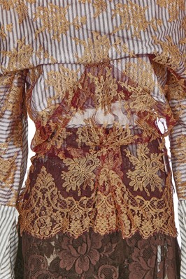 Lot 113 - A Vivienne Westwood striped 'lining' and lace ensemble, 'Exhibition' collection, Autumn-Winter 2004-05