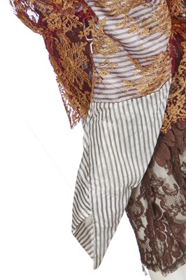 Lot 113 - A Vivienne Westwood striped 'lining' and lace ensemble, 'Exhibition' collection, Autumn-Winter 2004-05