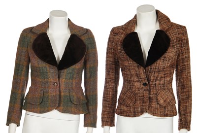 Lot 115 - Two Vivienne Westwood tweed and velvet 'heart' jackets, 2000s