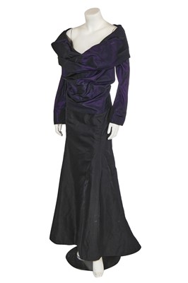 Lot 122 - A Vivienne Westwood purple shot-silk bodice and black skirt ensemble, 2000s