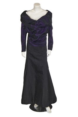 Lot 122 - A Vivienne Westwood purple shot-silk bodice and black skirt ensemble, 2000s