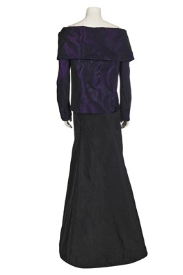 Lot 122 - A Vivienne Westwood purple shot-silk bodice and black skirt ensemble, 2000s