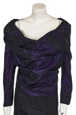 Lot 122 - A Vivienne Westwood purple shot-silk bodice and black skirt ensemble, 2000s