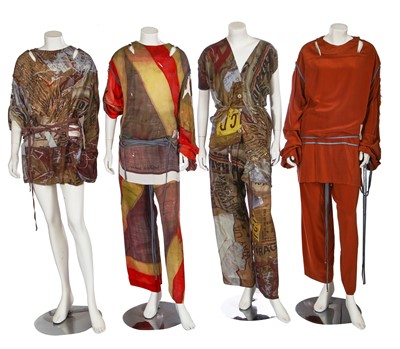 Lot 123 - Three Vivienne Westwood printed silk ensembles, circa 2004