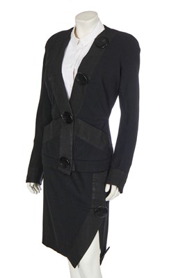 Lot 194 - A Vivienne Westwood black wool blend suit, 'Dressed to Scale' collection, Autumn-Winter 1998-99