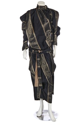 Lot 112 - A Vivienne Westwood black and gold striped silk dress, 2000s