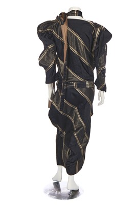 Lot 112 - A Vivienne Westwood black and gold striped silk dress, 2000s
