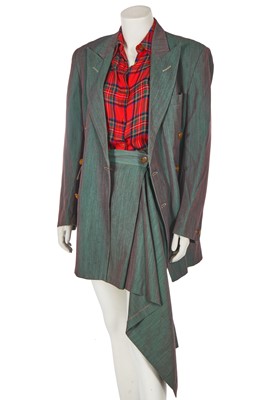 Lot 199 - A Vivienne Westwood green wool blend suit, circa 1991