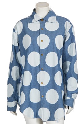 Lot 225 - A Vivienne Westwood blue and white polka dot cotton shirt, 'Mini Crini' collection, Spring-Summer 1986