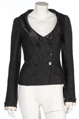 Lot 66 - A Chanel black tweed jacket, 2005, labelled,...