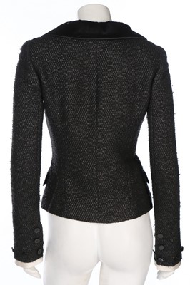 Lot 66 - A Chanel black tweed jacket, 2005, labelled,...