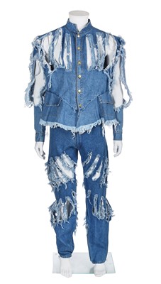 Lot 77 - A Vivienne Westwood men's denim ensemble, 'Cut and Slash' collection, Spring-Summer, 1991