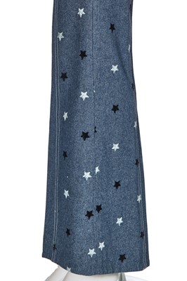 Lot 187 - A Malcolm Hall men's embroidered denim suit, mid-1970s